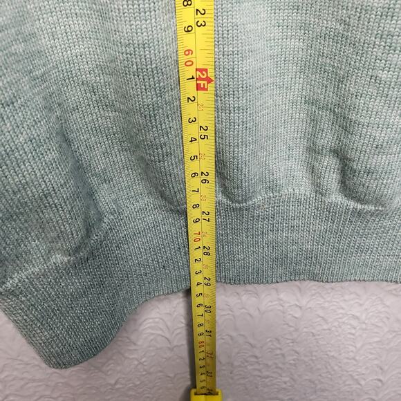 Orvis 100% Merino Wool Vest 1/4 Zip Men's Size L Light Green RN 70534 - Picture 12 of 13